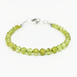PERIDOT ( OLIVIN ) FAZETTÁLT KARKÖTŐ 4 MM